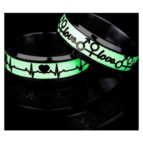 Sliver Color Stainless Steel Luminous Rings for Women and For Man High Quality Rings New Fashion Finger Jewelry Gift Love