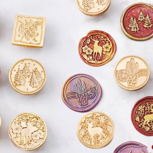 WYSE Christmas Wax Seal Stamp Sealling Wax Stamp Deer Snowflake Wax Seal for DIY Wedding Party Paper Card Craft Supplies