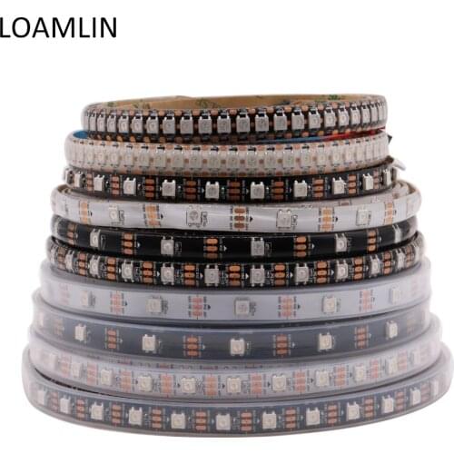 1m 2m 3m 4m 5m WS2812B WS2812 Led Strip,30/60/74/96/144Pixels/Leds/m Individually Addressable Smart WS2812 IC RGB Led Strip DC5V