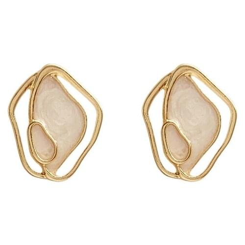 10 pair / lot fashion jewelry accessories new design metal enamel irregular geometry earrings women