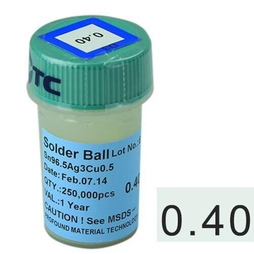 0.4mm lead-free 250k BGA reballing soldering balls solder balls for BGA reworking