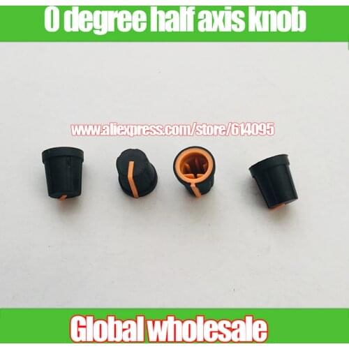 4pcs 0 degree orange rubber soft rubber half shaft semicircular D hole knob cap for disc player equalizer mixer DJ player