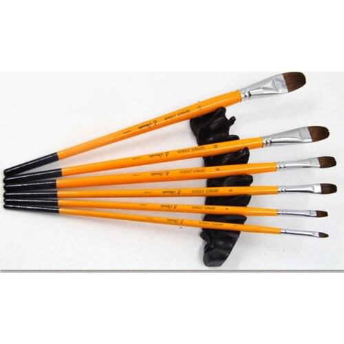 6pcs/Set,weasel mixed hair hazel shaped duck tongue brush set gouache watercolor painting brushes acrylic brush art supplies