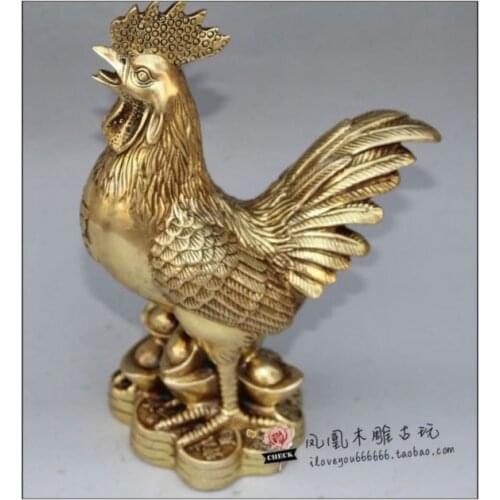 Antique collection The copper Big cock statue ornament