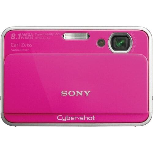 USED Sony Cybershot DSC-T2 8MP Digital Camera with 3x Optical Zoom (Pink/Blue/Black)