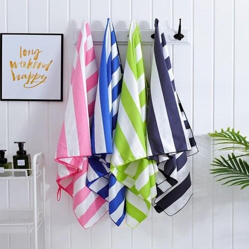 80x160cm microfiber quick-drying stripes soft and super absorbent fitness swimming pool beach towel bathrobe hotel beauty salon