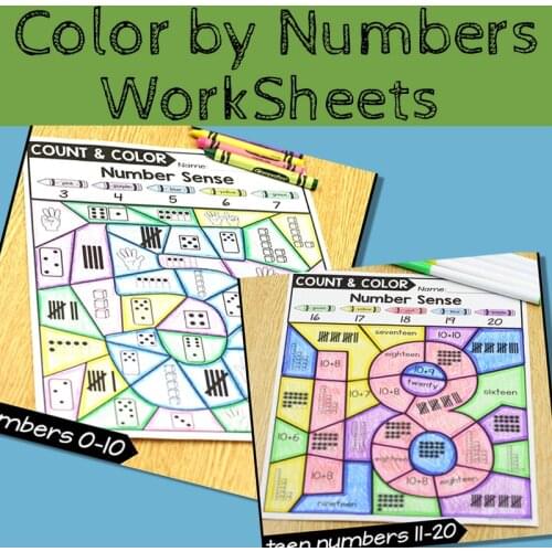 Color By Number Recognition 1-20 Learning English Workbook Educational Exercise Training Book for Children Kids Educational Toys