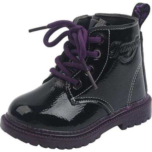 KIDS SHOES Children Patent Leather Botas Boys Girls Waterproof Plush Snow Boots Toddler Sneakers Boots 2019 new