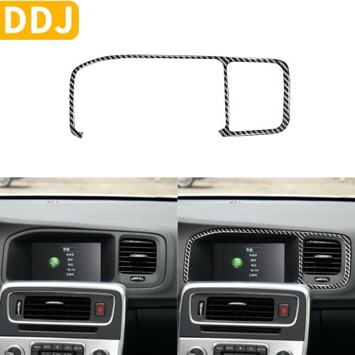 For Volvo S60 V60 2010-2018 Navigate Frame Display Air Vent Trim Car Styling Accessories Interior Carbon Fiber Sticker