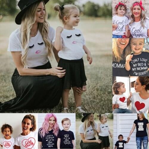 Family Look Matching T-shirt Mommy Mom and Me Clothes Family Tshirts Boys Girls Mom Mother Mommy and Daughter Son Family T-shirt