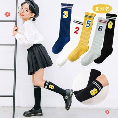 Kids Knee High Socks For Girls Boys Football Stripes Cotton Sports School White Socks Skate Children Baby Long Tube Leg socks