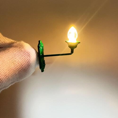 2 PCS HO Scale Classic Wall Mount Gooseneck Lamps/Street Lamp Model Making Railroad/Model Park Lamps/Railroad Layout