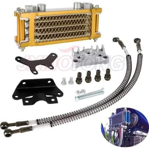 Motorcycle Oil Cooling Kit Cooler Radiator Oil Cooler Set For 50cc 70cc 90cc 110cc 125cc 140cc Dirt Bike Monkey Bike DAX Pocket