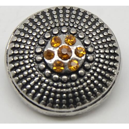 Round Style Gold Rhinstone Snap Button Fit For 18MM Bracelet&Bangle