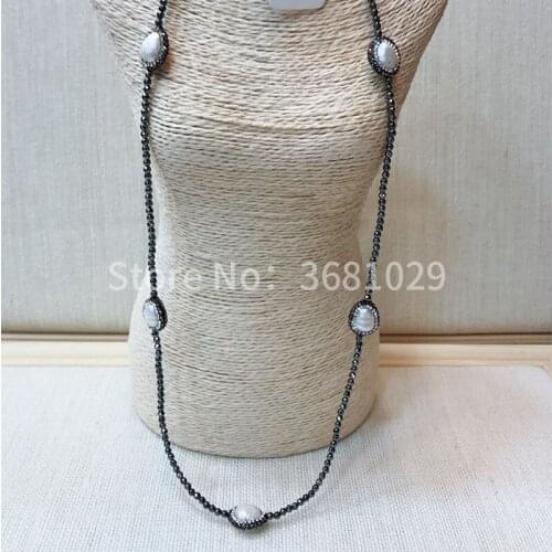 Natural freshwater pearl necklace with a chain of simple chain necklace and necklace accessories
