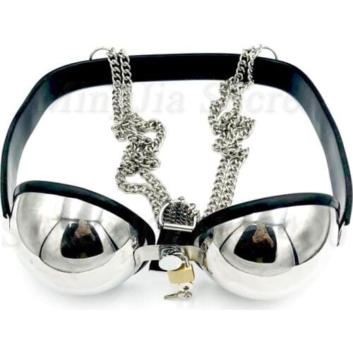 Stainless Steel Bra Brassiere Female Chastity Device,Chastity Lock,Breast Bondage BDSM Adult Games Sex Product For Women