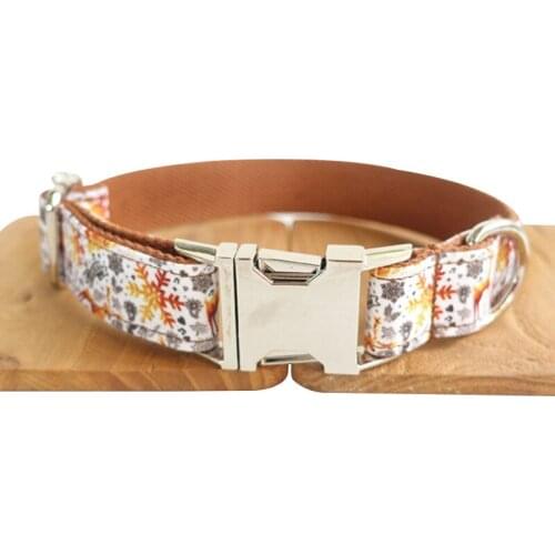 Gold Christmas Holiday Metal Buckle Dog Collars Accessory Collar For Dog Training Outdoor Comfortable Dog Necklace For Pet