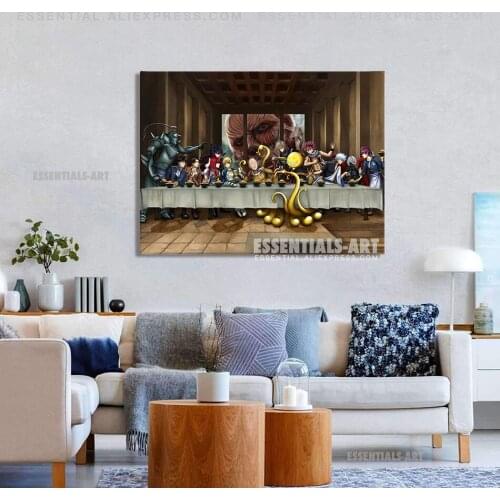 The Last Supper of the Protagonist of Anime Canvas Wall Art Poster Home Decor Painting Bedroom Study Decoration Prints Pictures