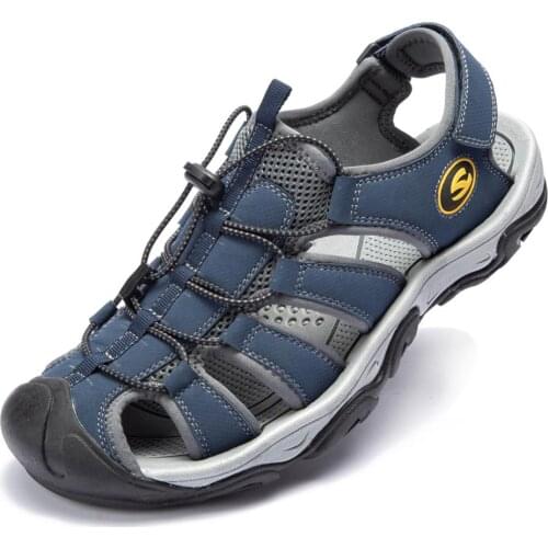 GOMNEAR Mens Sandals Classic Roman Casual Shoes Summer Fisherman Outdoor Comfortable Closed Toe Beach Sandal Footwear