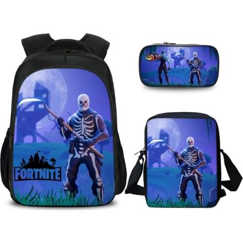 School Bag Fortnite 3pcs Backpack Mens Woman Boys Schoolbag Insulation Pencil Case Suit Fortress Night Student Backpacks Gift