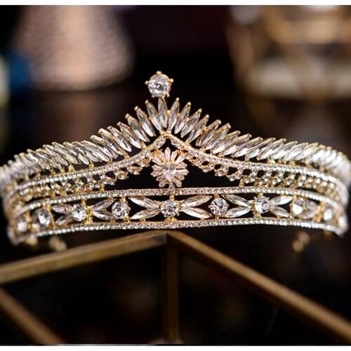 Baroque Bridal Crown Headdress European and American Retro Wedding Hair Accessories Head Jewelry Queen Crown Headdress For Sale