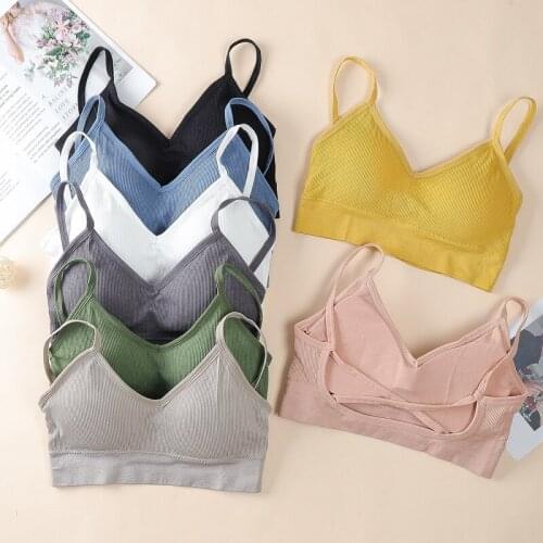 Sexy Crop Tops Women Underwear Seamless Tank Bra Top Padded Fashion Backless Camis Wirefree Comfort Sports Streetwear Vest 2021