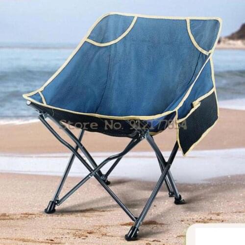 Outdoor Folding Chair Portable Leisure Fishing Stool Picnic Beach Lounge Chair Lunch Break Sketching Moon Chair