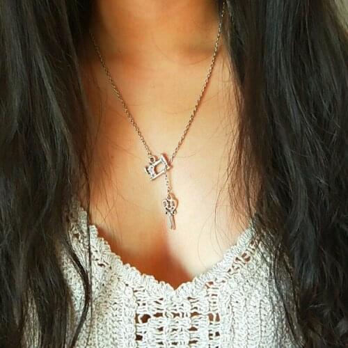 Scissors shape necklace Women Retro Scissors shape Pendant Chain Necklace Womens jewelry Accessories Kpop Collares