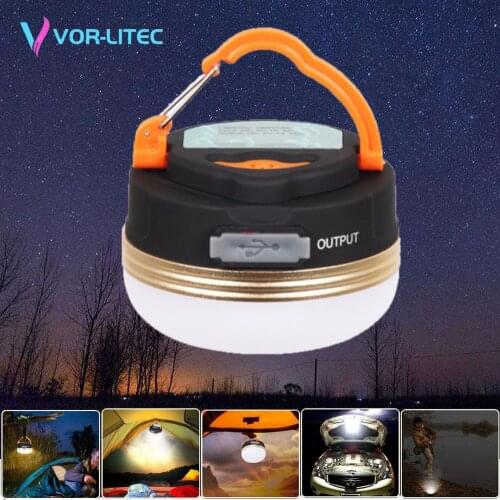 VORLITEC 3W LED Camping Lantern Tents lamp Mini Portable Camping Lights Outdoor Hiking Night Hanging lamp USB Rechargeable