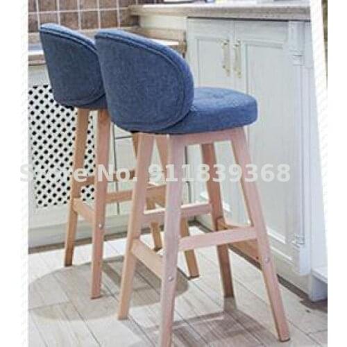High Stool Family Chair Bar Stool Solid Wood Bar Chair Light Luxury Bar Table Chair Modern Simple High Stool Bar Chair