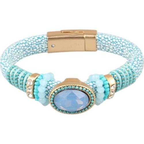 Japanese and Korean Bright Sweet Hot new products Six-color Leather Women Bracelet Pulseras Mujer