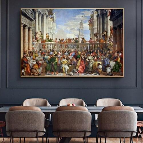 Famous Art Painting 1563 Cana Wedding Painting Canvas Painting Paolo Veronese Decorative Painting Living Room Home Decorative