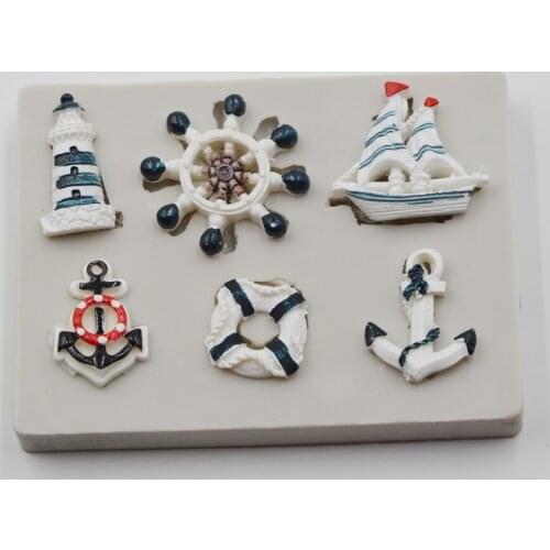 1PCS Newest Cute Ship Shape Fondant Cake Decorating Mold Silicone Chocolate Mold DIY Baking Tools