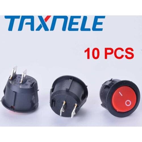 10PCS KCD1-105 20MM round rocker switch 2 Pins 6A/250V 10A/125V AC Power Switch SPST 2PIN On/Off button switch