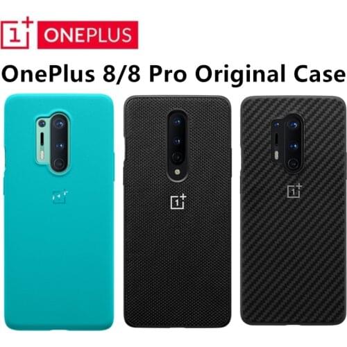100% Original Official OnePlus 8 /8 Pro Case Cover Sandstone Bumper Cyan Karbon Fiber Nylon Back Shockproof