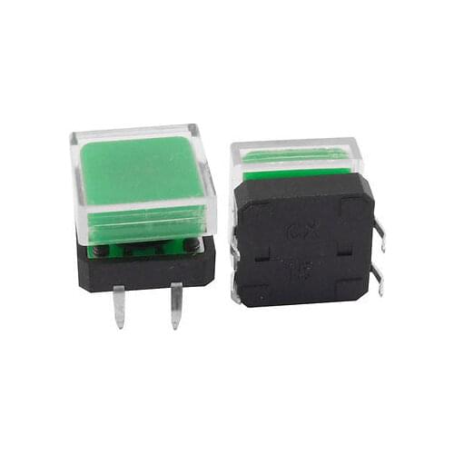 12x12x9mm PCB Momentary Tact Push Button Switch 4Pin DIP Through Hole w Cap