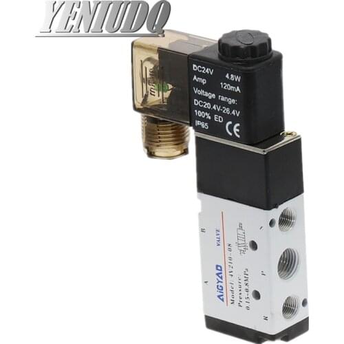 5Way 2 Position Airtac Electric Solenoid Valve 4V210-08 1/4" Port Size DC12V,24V. AC110V,220V, Pneumatic parts air control valve