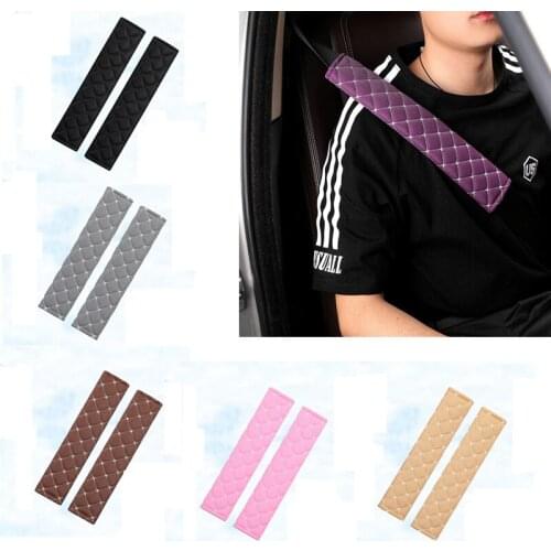 2 Pcs Universal Car Safety Strap Covers Auto Shoulder Protector Decoration Seat Belt Cover 6 Colors Automobiles Supplies