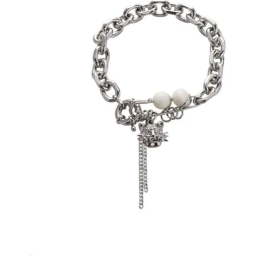 Natural Tiger Head White Butterfly Shell Bracelet Trend Fashion Ins Niche High-End Tide Brand All-Match Jewelry Accessories