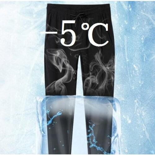 Jogging Fitness Sport Pants Men Fashion Elastic Waist Casual Pants Men Streetwear Loose Ice Silk Trousers Mens Wide Leg Pants