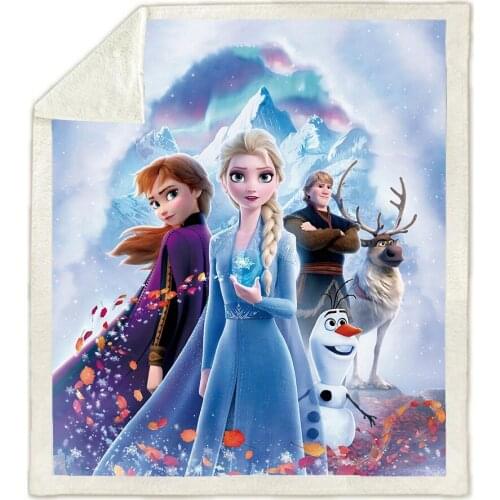 Home Textile Disney Popular Cartoon Film Frozen Elsa Anna Cartoon Blanket Warm Soft Bedroom Decoration for Boys and Girls