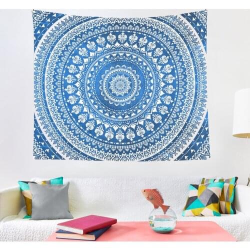 Indian Mandala Tapestry Bohemian Wall Hanging Sandy Beach Throw Rug Blanket Camping Tent Travel Mattress Bohemian Pad Tapestries