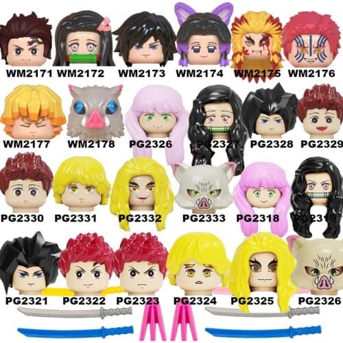 Japanese Anime Demon SlayFigures Building Blocks Kamado Tanjirou Kamado Nezuko Bricks For Children Gift Toy PG8291 WM6116 PG8292