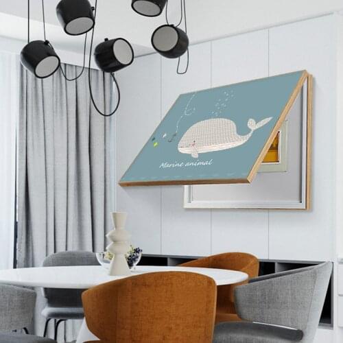 Meter Box Cover Decorative Painting Electric Switch Box Hide Paintings Wall Decoration Cartoon Poster Paintings With Frame