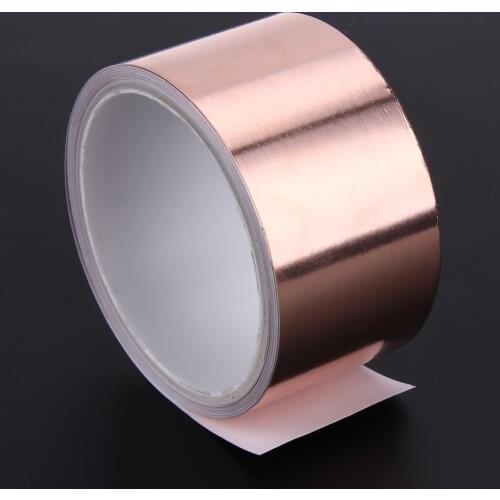 50mm X 5.5m Double Conductive Adhesive EMI Shielding Copper Foil Tape for slug repellent EMI shielding stained glass Copper Tape