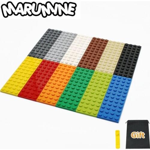 Marumine 4x12 Dots Base Plate Particles Building Blocks 3029 MOC Bricks Accessories 10PCS Children DIY Classic Educational Toys