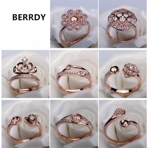 Rose Gold Plated Fashion Charm Exquisite Pearl Ring Accessories, Ring Findings, Ring Jewelry Parts Fittings Mountings