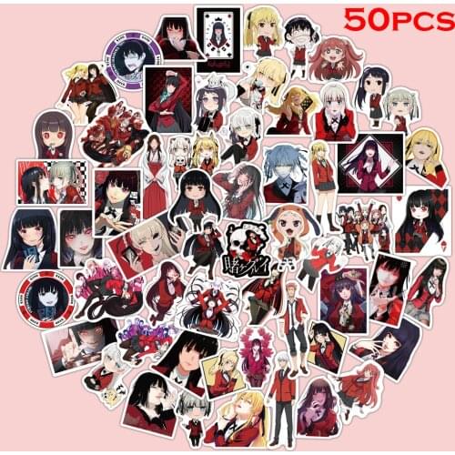50pcs KAKEGURUI Series Stickers Waterproof Sunscreen PVC Graffiti Stickers for DIY Laptop Luggage Guitar Bike Toy Stickers
