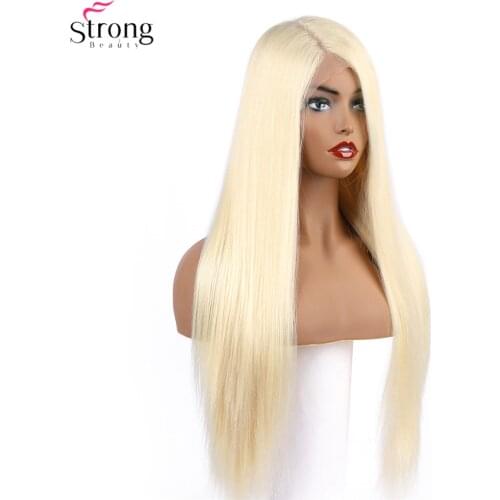 StrongBeauty Lace Front Wig For Women Long Straight Hair Synthetic Lace Wigs Blonde