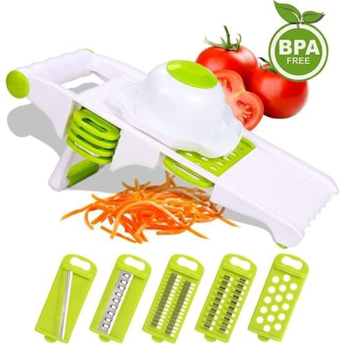 5 in 1 Spiralizer Vegetable Slicer Cutter Potato Tomato Onion Slicers Chopper Adjustable Food Cutters Kitchen Accessories Tools